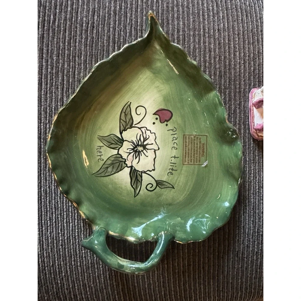 Blue Sky Clayworks Heather Goldminc Cozy Corner House CandleHolder w/Under Plate